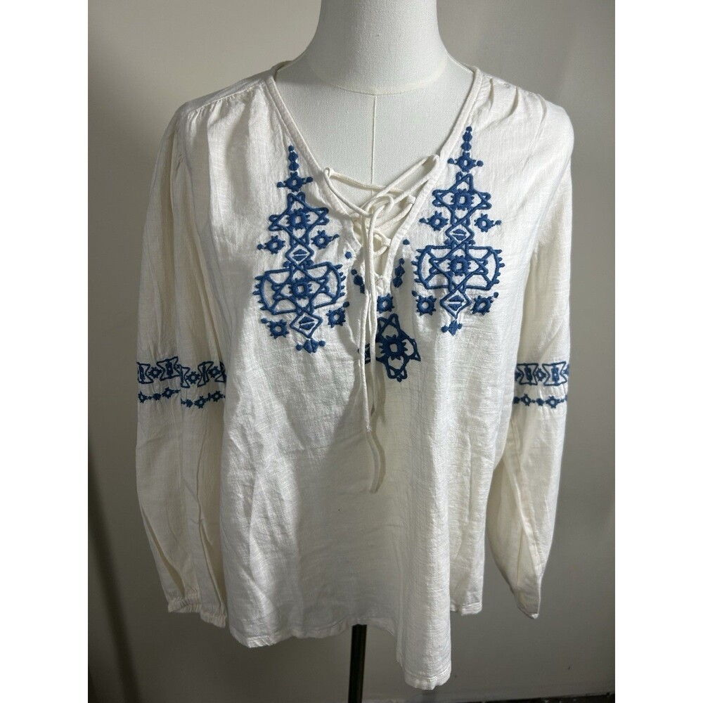 Old Navy Womens Pullover Top medium Multicolor w Embroidery NEW 165